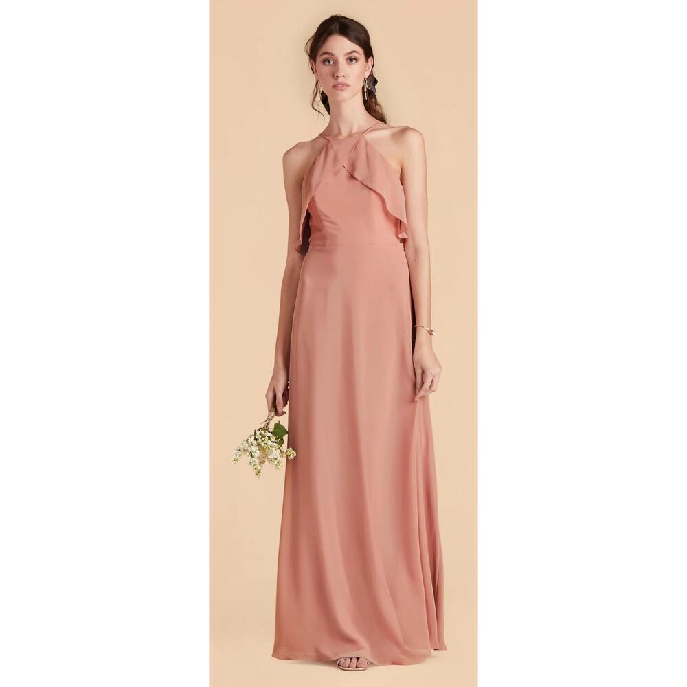Birdy Grey Jules Dress Chiffon Womens Medium Dusty Rose Quartz Bridesmaid New